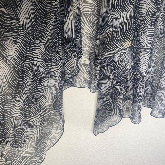 Maggie Barnes Top 2X  Womens Black White Zebra Print Sheer Kimono Cardigan Jacke - Picture 9 of 14